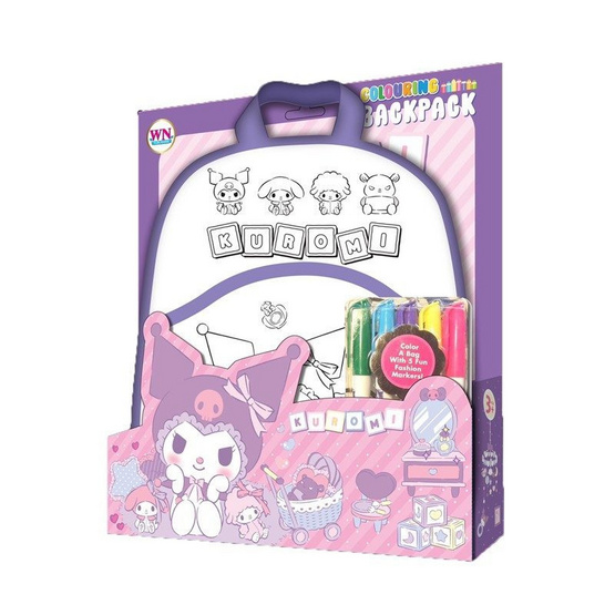 Wanna กระเป๋าสะพายระบายสี Kuromi Colouring BACKPACK