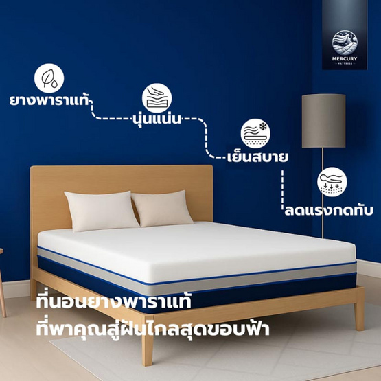 Mercury Mattress ที่นอนยางพาราแท้ (อัดสูญญากาศ) รุ่น ORION หนา 10 นิ้ว