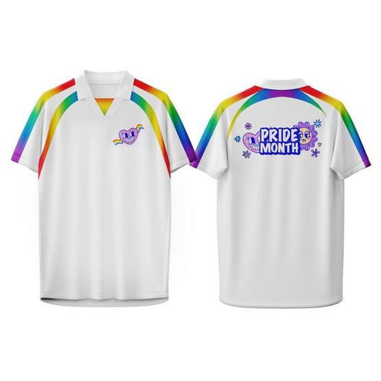 เสื้อคอปก สีขาว Pride Month