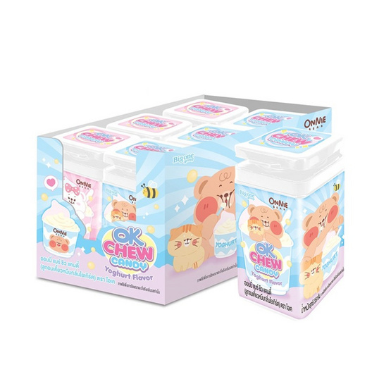 โอเค ลูกอมเคี้ยวหนึบออนนี่แบร์กลิ่นโยเกิร์ต คละแบบ 35 กรัม (แพ็ก 6 ชิ้น)