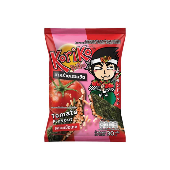 โกริโกะ สาหร่ายแซนวิชรสมะเขือเทศ 30 กรัม (แพ็ก 3 ชิ้น)