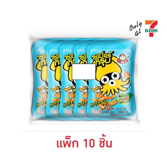 ซูเปอร์กรุบ บุกรูปปลาหมึกปรุงรสหม่าล่าโนริ 40 กรัม (แพ็ก 10 ชิ้น)