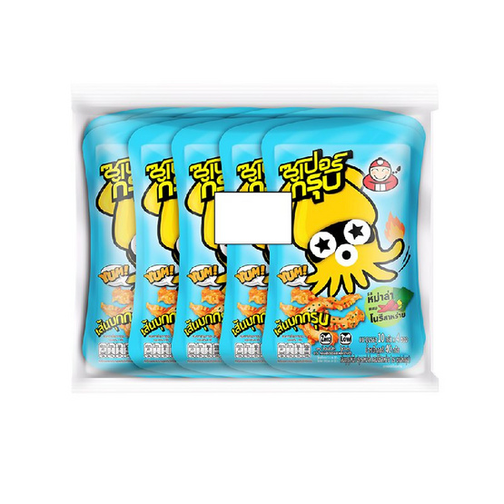 ซูเปอร์กรุบ บุกรูปปลาหมึกปรุงรสหม่าล่าโนริ 40 กรัม (แพ็ก 10 ชิ้น)