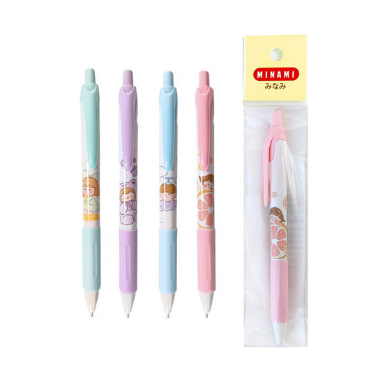 Minami ปากกาเจล 0.5 มม. MI-11 ด้ามคละลาย (แพ็ก 4 แท่ง)