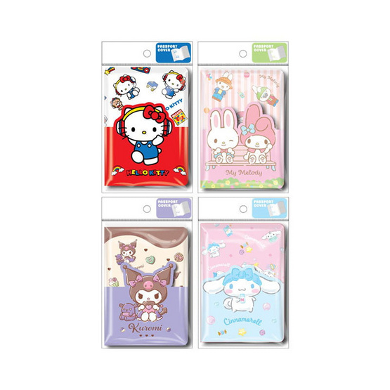 CODE:D ปกใส่พาสปอร์ต Passport Cover Sanrio คละลาย (แพ็ก 4 ชิ้น)