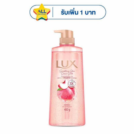 ลักส์ บอดี้วอช สปาร์คกลิ้ง โกลว์ พีช โซดา เจล กลิ่นพีชโซดา 400 กรัม