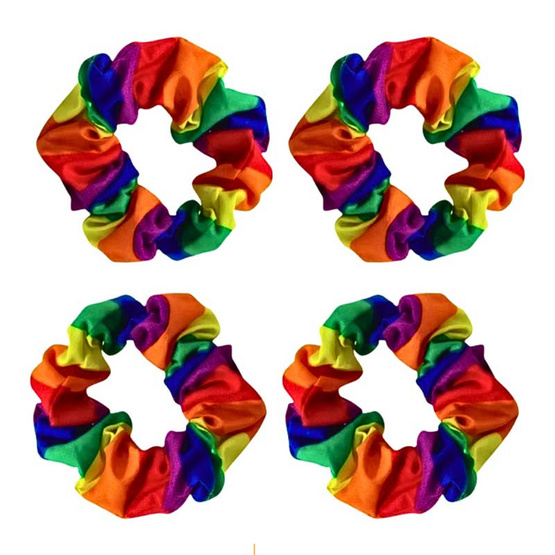 CC Pride ยางมัดผมสครันชี่ สีรุ้ง แพ็ค 4 ชิ้น