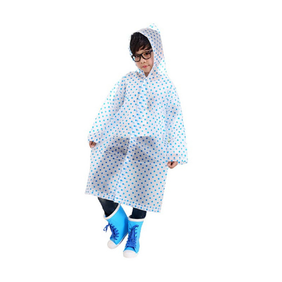Rain coat ชุดกันฝนเด็ก ลายจุด Blue