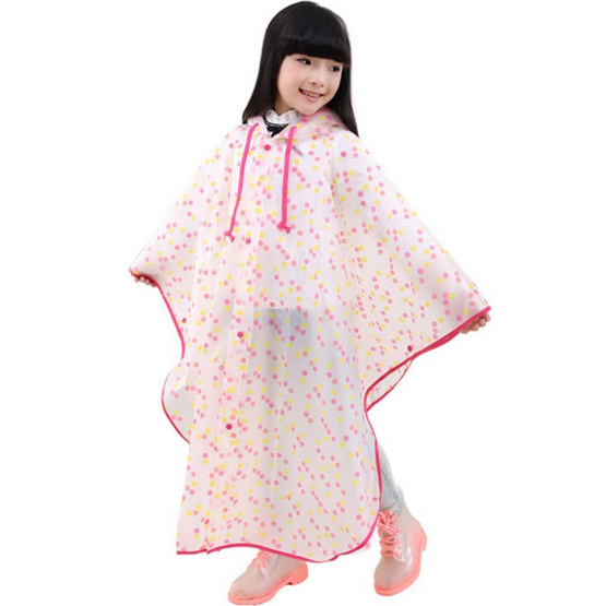 Rain coat KID ชุดกันฝนเด็ก PASTEL DOT ชมพู S