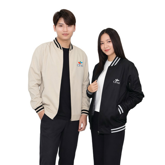 CP ALL Jacket ผ้าไมโครพีช Unisex สีเบจ