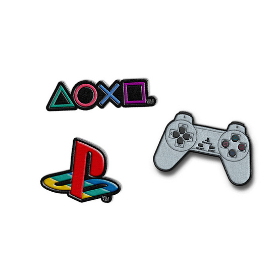 SET GIFT CARD SONY PLAYSTATION 500B. 3 ใบ + แผ่นผ้าทอโพลีเอสเตอร์ LOGO PLAYSTATION 3 ชิ้น