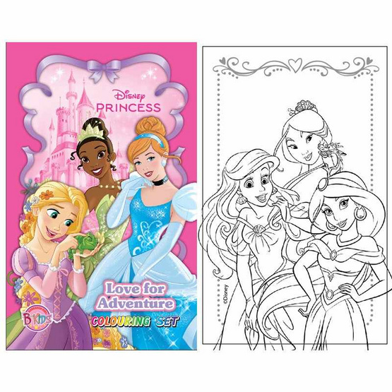 B-KIDS Disney Princess Colouring Set พร้อมสีไม้ + สติกเกอร์