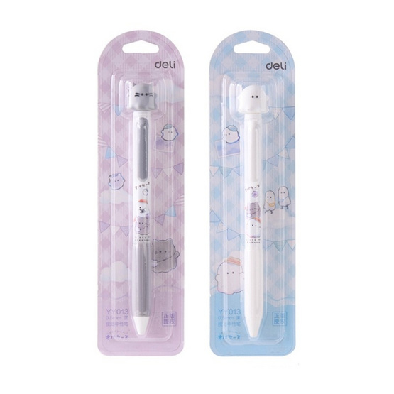 deli x Obakenu ปากกาเจล 0.5 มม. หมึกน้ำเงิน No.YY013 คละลาย (แพ็ก 2 ด้าม)