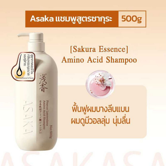 ASAKA แชมพู Prunus Lannesiana Amino Acid Shampoo 500 กรัม