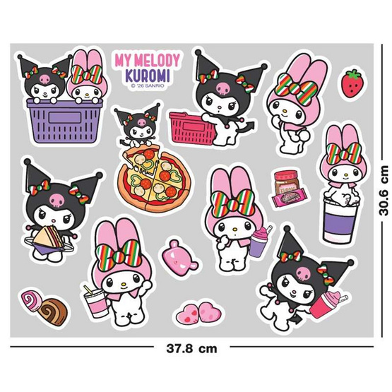KIAN-DA สติ๊กเกอร์ไดคัท Sanrio คละลาย My Melody & Kuromi (แพ็ก 4 ชิ้น)