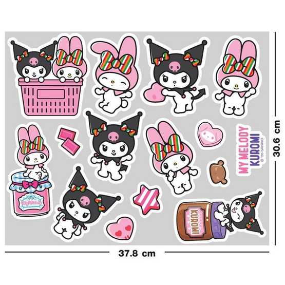 KIAN-DA สติ๊กเกอร์ไดคัท Sanrio คละลาย My Melody & Kuromi (แพ็ก 4 ชิ้น)