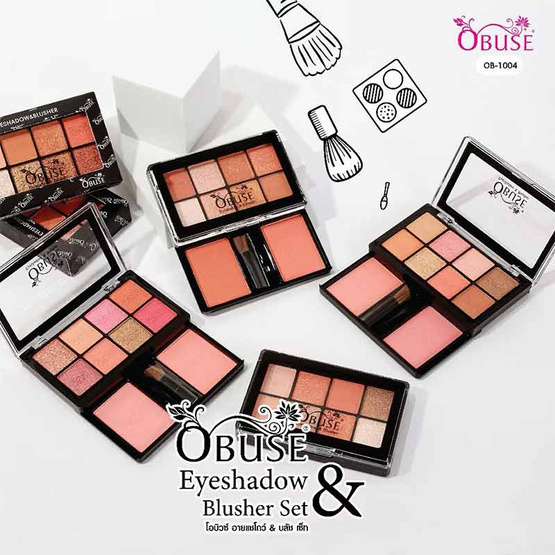 Obuse พาเลทตาและแก้ม Eyeshadow & Blush Set 16.5 กรัม