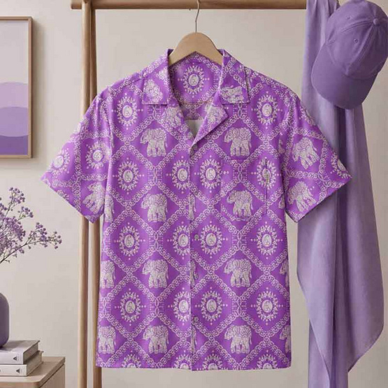KORU เสื้อฮาวาย รุ่น VIP ม่วง