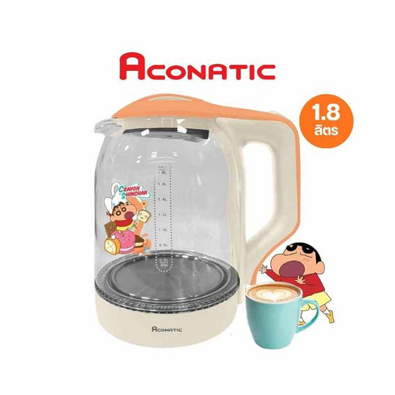 Aconatic กาต้มน้ำไฟฟ้า ขนาด 1.8 ลิตร รุ่น AN-KET1840 ชินจัง-สีส้ม