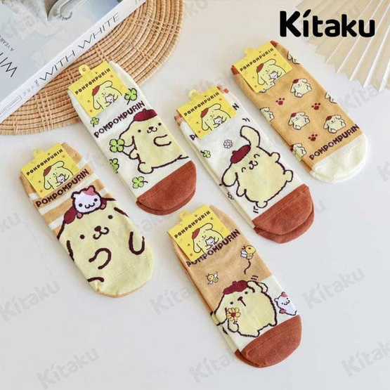 Kitaku Pompompurin ถุงเท้าข้อสั้น 1 เซต 5 คู่ Free size