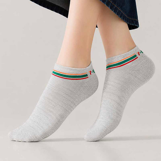 ถุงเท้าเยื่อไผ่ข้อเว้าตาตุ่ม ลาย 7-Eleven ขนาด 23-25 CM. สีเทา