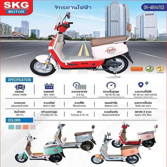 SKG จักรยานไฟฟ้า SK-48V6703