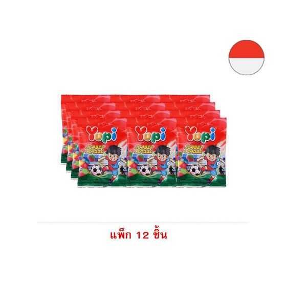 ยูปี้ กัมมี่เจอร์ซีย์ลีกกลิ่นผลไม้ 70 กรัม (แพ็ก 12 ชิ้น)
