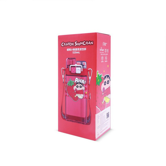 X&W กระบอกน้ำพลาสติกไตรตัน Caryon Shinchan รุ่น 2 หลอด 520ml.