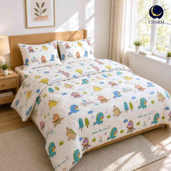Charm ผ้าปูรวมนวม Dino Play 6ft 4pcs
