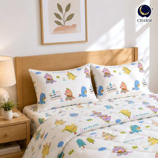 Charm ผ้าปูรวมนวม Dino Play 6ft 4pcs