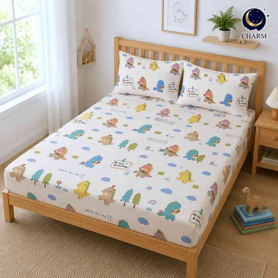 Charm ผ้าปูรวมนวม Dino Play 6ft 4pcs