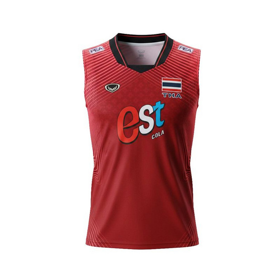 เสื้อวอลเลย์บอลทีมชาติชายแขนกุด แดง