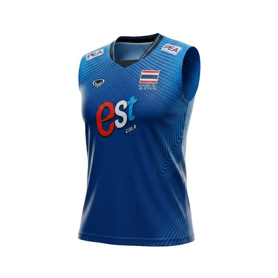 เสื้อวอลเลย์บอลทีมชาติชายแขนกุด น้ำเงิน