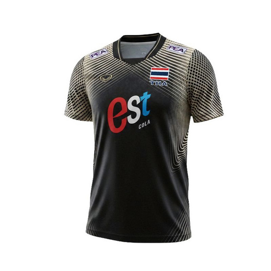 เสื้อวอลเลย์บอลทีมชาติชายแขนสั้น ดำ