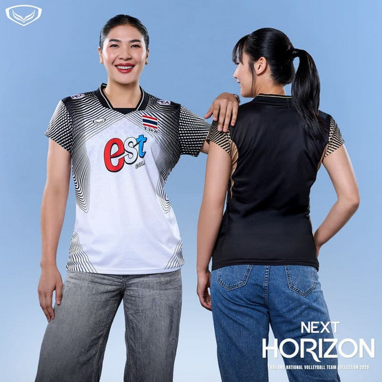 เสื้อวอลเลย์บอลทีมชาติหญิงแขนสั้น ขาว