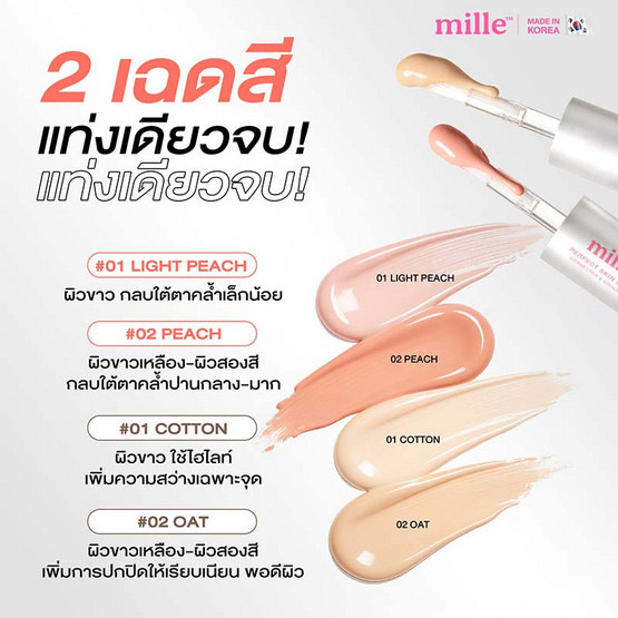Mille คอนซีลเลอร์และคอเรคเตอร์ Duo Perfect Skin Cover Corrector & Concealer 5กรัม+5กรัม