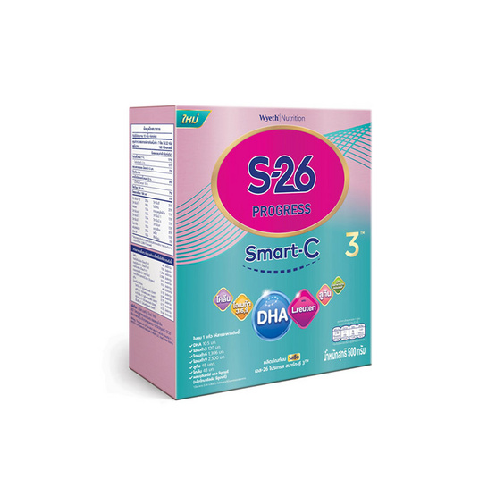 นมผงเอส26 โปรเกรสมาร์ทซี (สูตร3) 500 กรัม