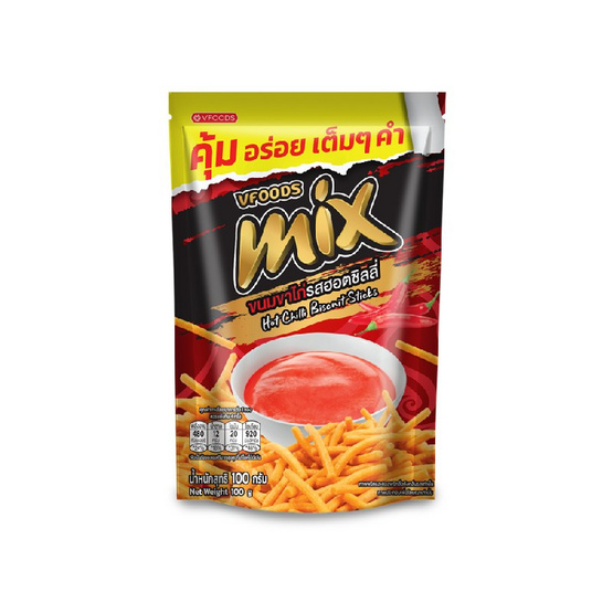 มิกซ์ ขนมขาไก่รสฮอตชิลลี่ 100 กรัม (แพ็ก 6 ชิ้น)
