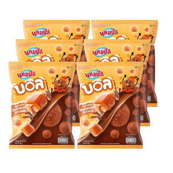 แคมปัส บอล ขนมอบกรอบกลิ่นไอศกรีมช็อกโกแลตคาราเมล 48 กรัม (แพ็ก 6 ชิ้น)
