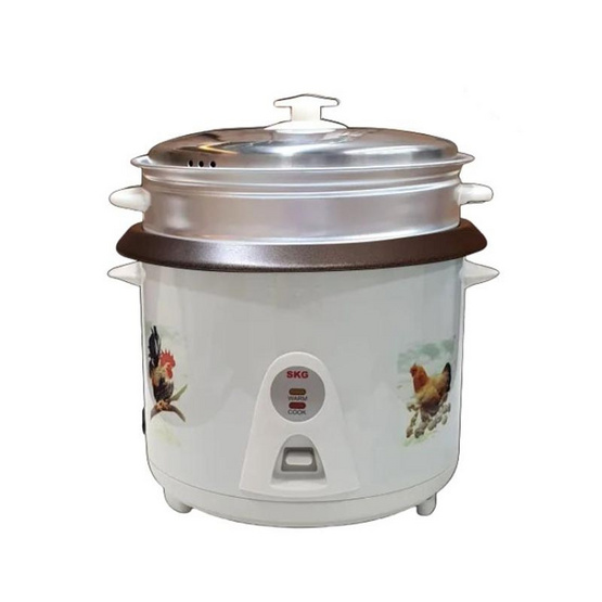 SKG หม้อหุงข้าว มีซึ้งนึ่ง รุ่น SK-122 ขนาด 1 ลิตร (ลายไก่)