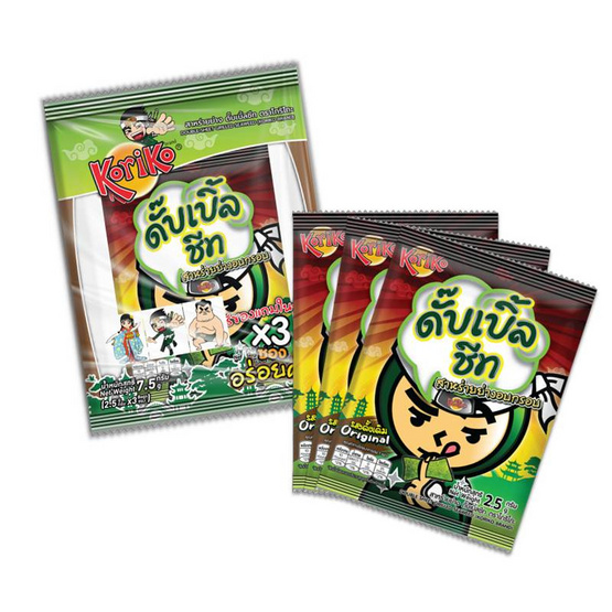 โกริโกะ สาหร่ายย่างดับเบิ้ลชีท รสดั้งเดิม 7.5 กรัม (แพ็ก 8 ชิ้น)