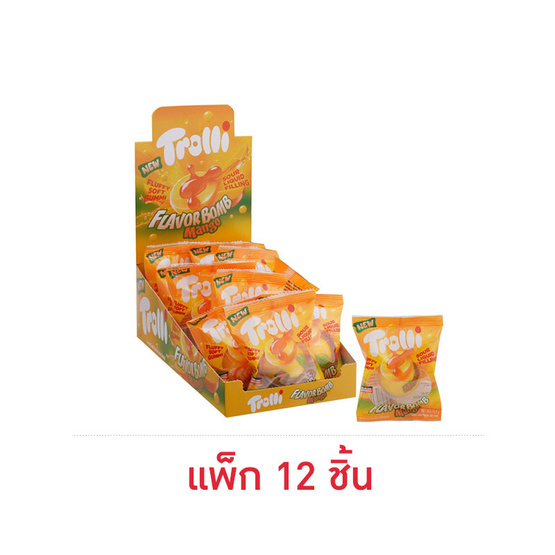 ทรอลลี่ เยลลี่เฟลเวอบอมแมงโก้เดี่ยว 18.8 กรัม (แพ็ก 12 ชิ้น)