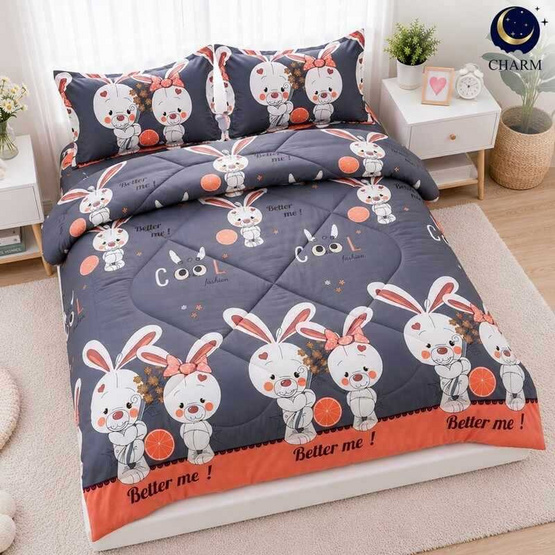 Charm ชุดผ้าปูรวมนวม Sweet Bunnies