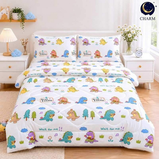 Charm ชุดผ้าปูรวมนวม Dino Play