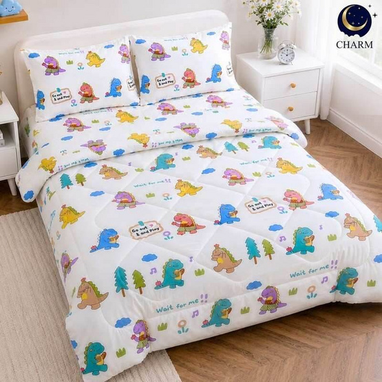 Charm ชุดผ้าปูรวมนวม Dino Play