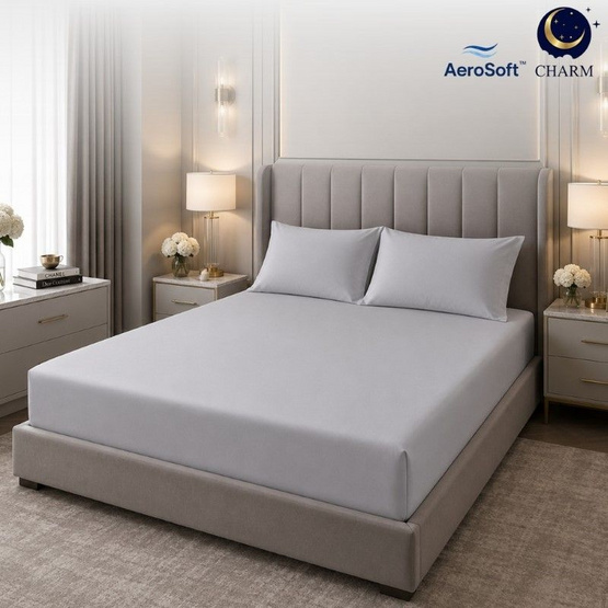 CHARM ชุดผ้าปูที่นอน AeroSoft สี Light Grey