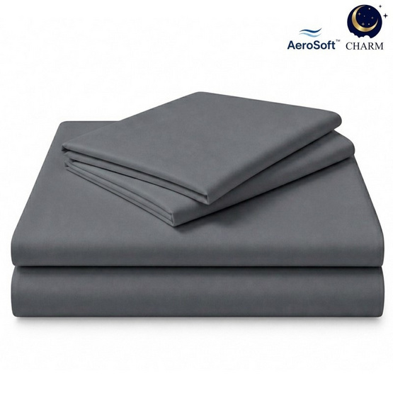 CHARM ชุดผ้าปูที่นอน AeroSoft สี Dark Grey