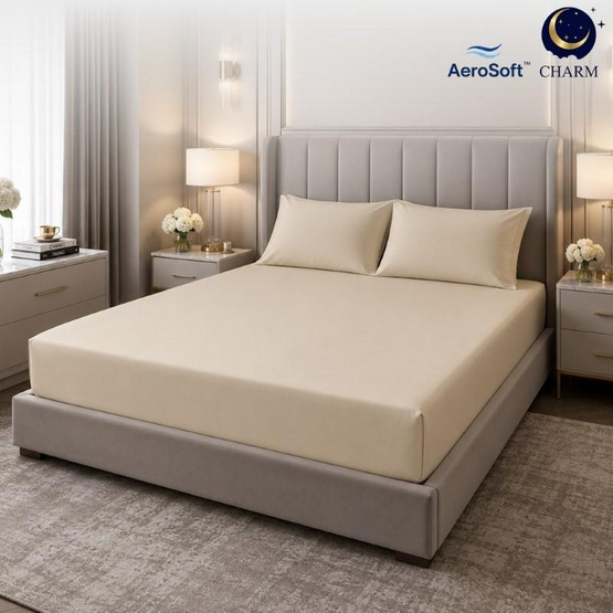 CHARM ชุดผ้าปูที่นอน AeroSoft สี Cream