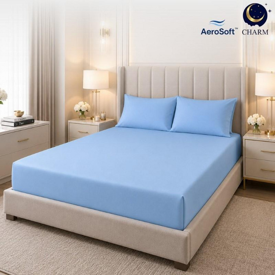 CHARM ชุดผ้าปูที่นอน AeroSoft สี Ocean Blue