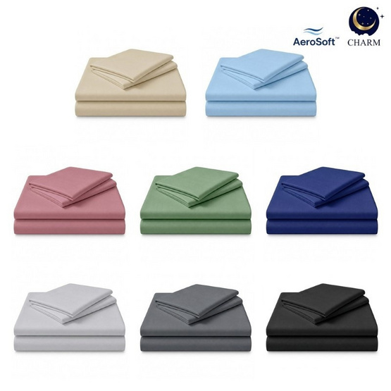 CHARM ชุดผ้าปูที่นอน AeroSoft สี Ocean Blue